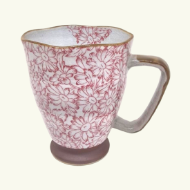 Tasse fleurie rose - 300ml