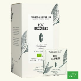 ROSE DES SABLES - Thé vert aromatisé BIO - Boîte 20 sachets