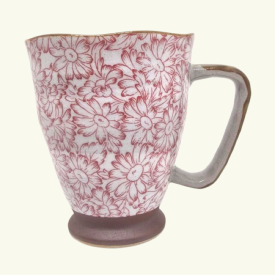 Tasse fleurie rose - 300ml