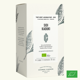 SIDI KAOUKI - Thé vert aromatisé BIO - Boîte 20 sachets individuels