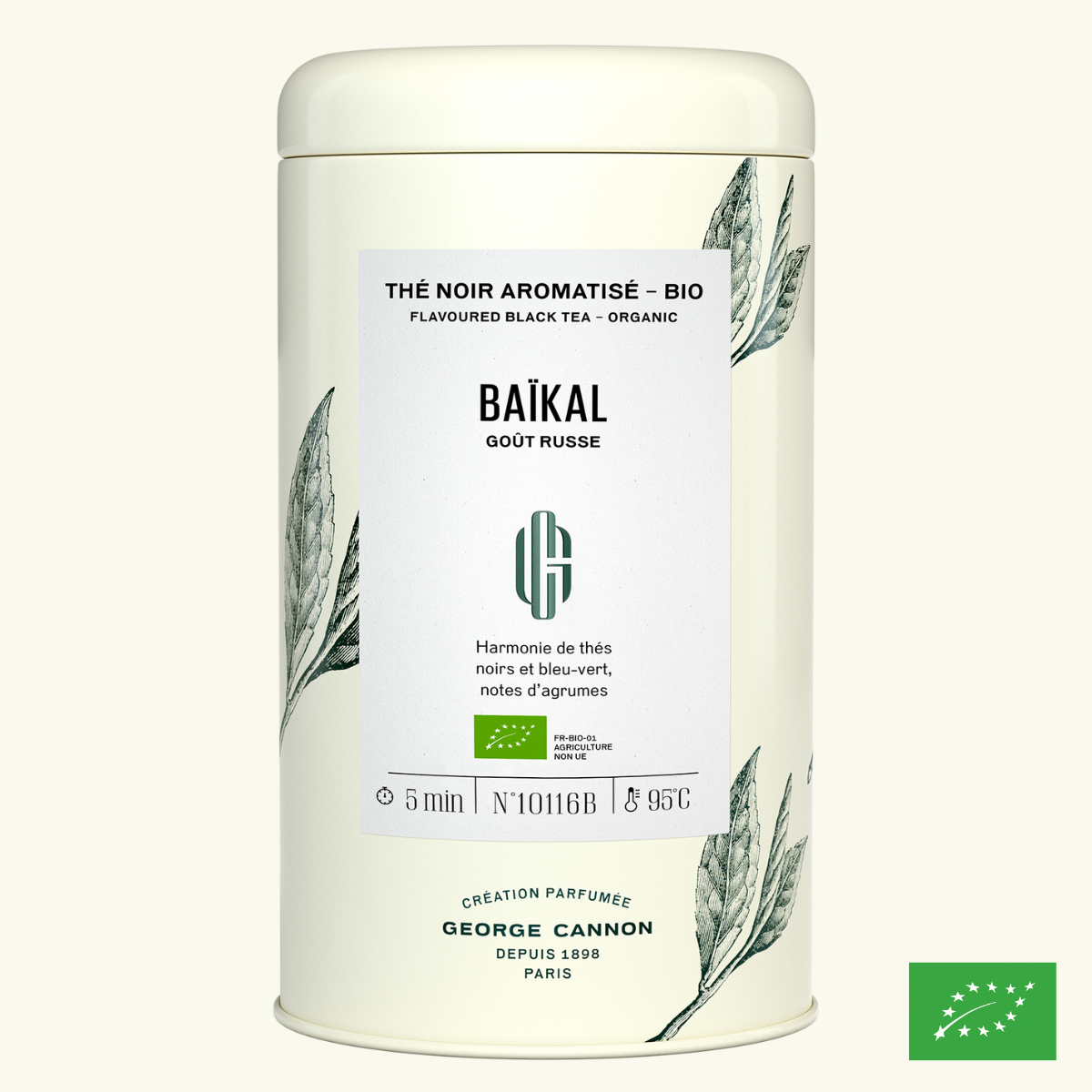 BAÏKAL Goût Russe - Thé noir aromatisé BIO - Boîte 100g 