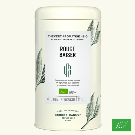 ROUGE BAISER - Th vert aromatis BIO - Bote 100g