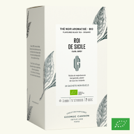 ROI DE SICILE, Earl Grey - Thé noir aromatisé BIO - Boîte 20 sachets