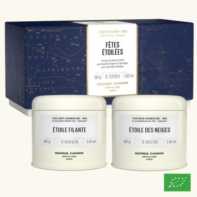 FÊTES ÉTOILÉES - coffret 2 boîtes de thé - Sélection de 2 thés bio de Noël