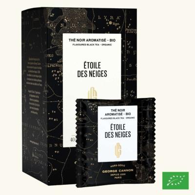 ÉTOILE DES NEIGES - Thé noir aromatisé BIO - Boîte de 20 sachets