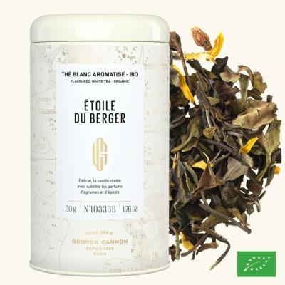 ÉTOILE DU BERGER - Thé blanc aromatisé BIO - Boîte 50 g
