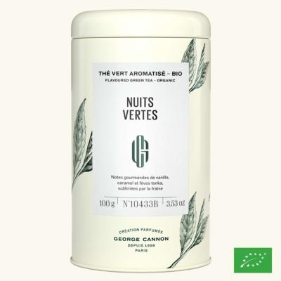 NUITS VERTES - Thé vert aromatisé BIO - Boîte 100g