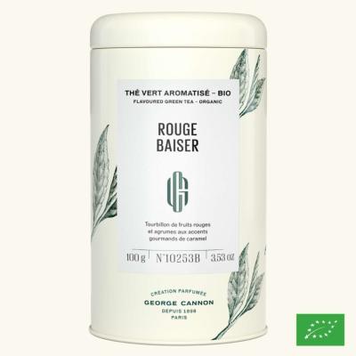 ROUGE BAISER - Thé vert aromatisé BIO - Boîte 100g