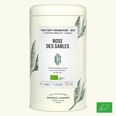 ROSE DES SABLES - Thé vert aromatisé BIO - Boîte 100g