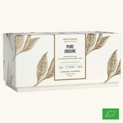 PURE ORIGINE - coffret 20 sachets individuels - Slection de 4 ths bio pure origine