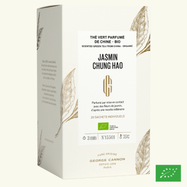 JASMIN CHUNG HAO - Thé vert parfumé de Chine BIO - Boîte 20 sachets 