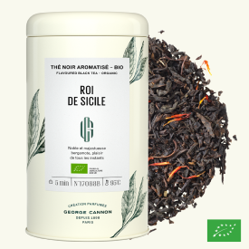 ROI DE SICILE, Earl Grey - Thé noir aromatisé BIO - Boîte 100g