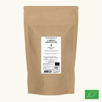 À L'OMBRE DES CERISIERS EN FLEURS - Thé vert aromatisé BIO - Recharge 100g 