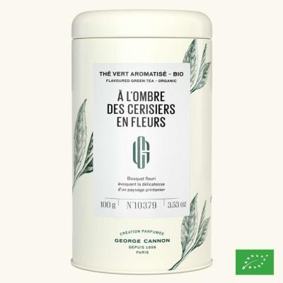  L'OMBRE DES CERISIERS EN FLEURS - Th vert aromatis BIO - Bote 100g