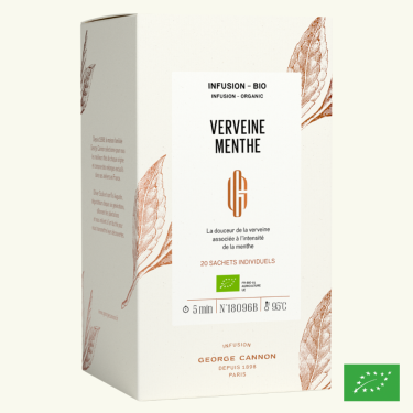 VERVEINE-MENTHE - Infusion BIO - Boîte 20 sachets individuels