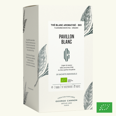 PAVILLON BLANC - Thé blanc aromatisé BIO - Boîte de 20 sachets