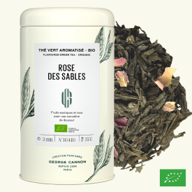 ROSE DES SABLES - Thé vert aromatisé BIO - Boîte 100g